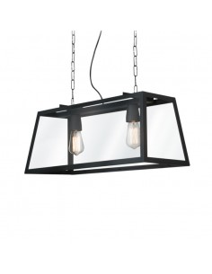 Sj Cr6672 Pilar Negro Hiero C/acrilico 2 X E27 Led 100 X 30cms 2
